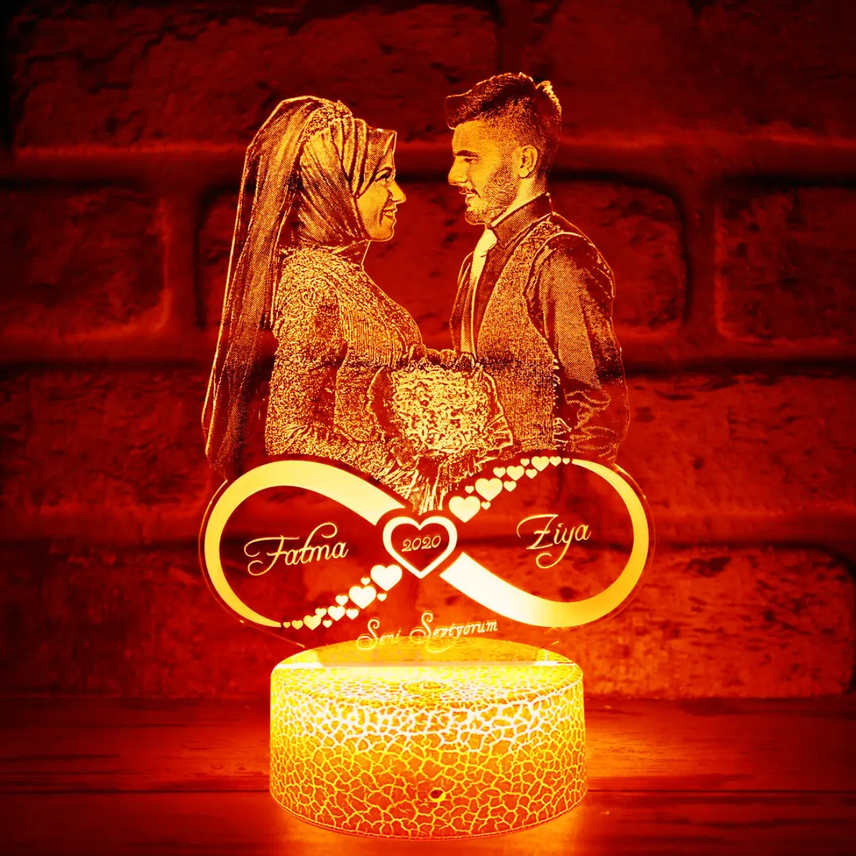 Center Love personal photo lamp